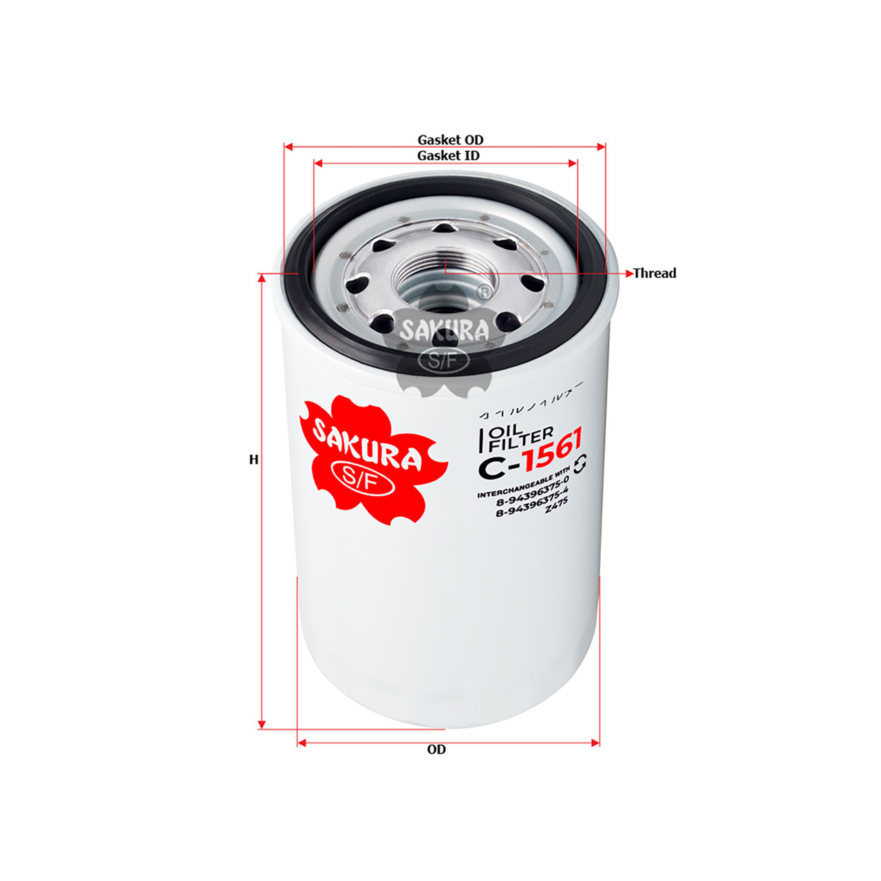 Sakura Spin-on Oil Filter C-1561 Cross Ref: 8-94396375-0 | eBay