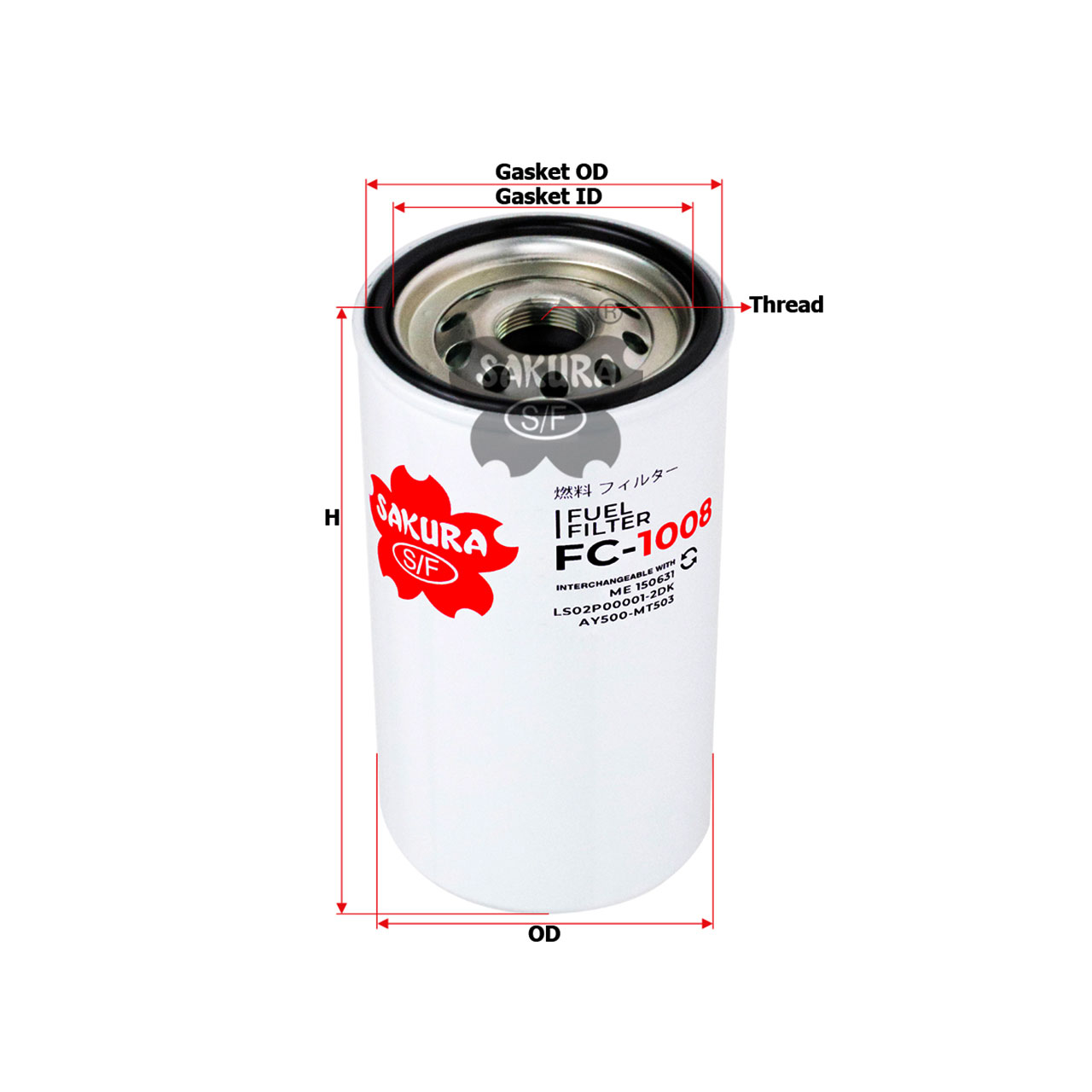 Sakura Spin-On Fuel Filter FC-1008 Cross Ref: ME 150631 | eBay