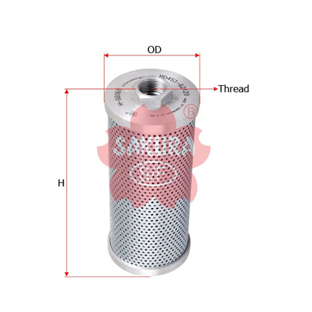 Sakura Hydraulic Filter Element H-88060 Cross Ref: RD451-62120 | eBay